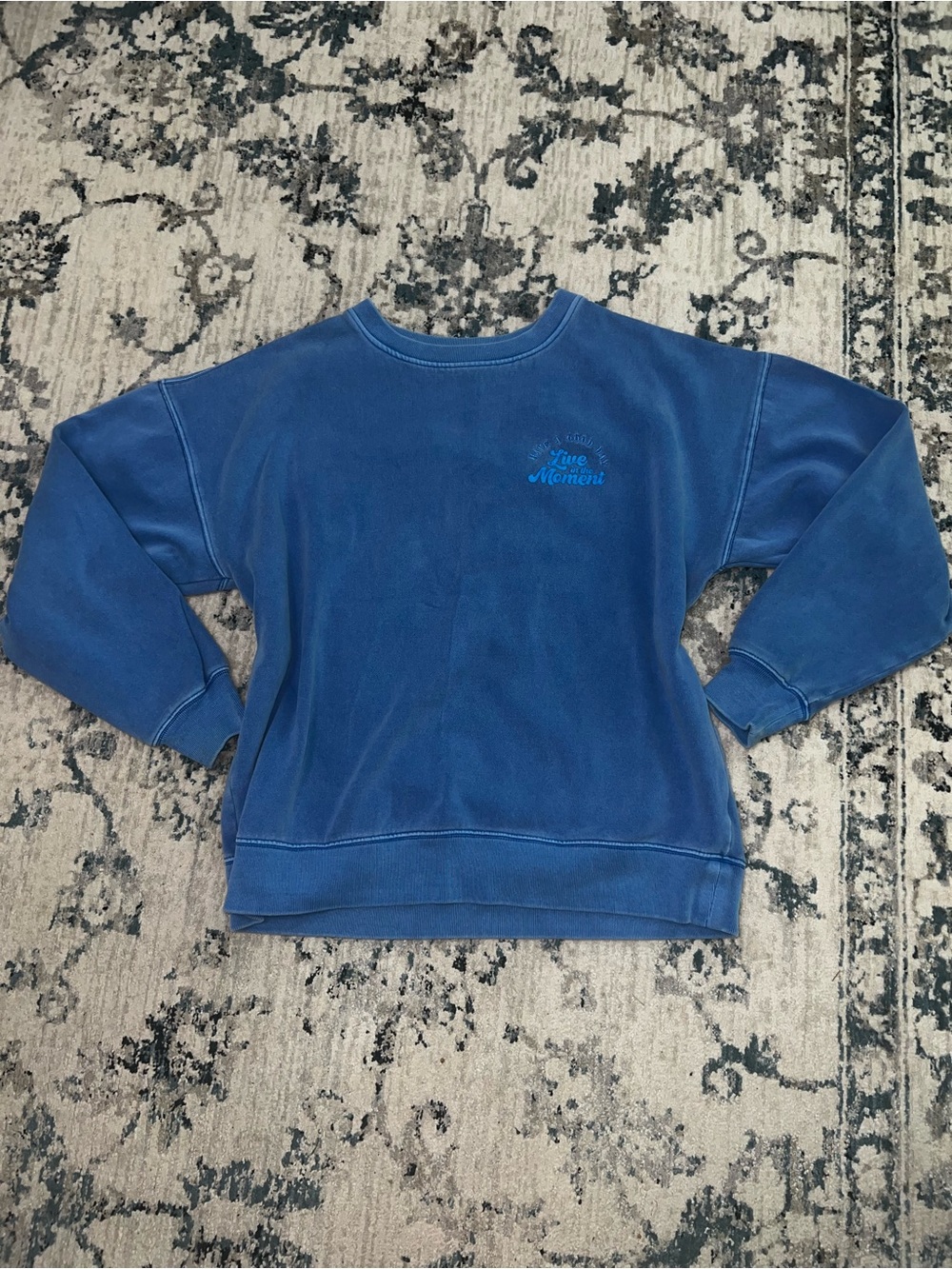 Aeropostale Blue 'Live Moment' Crewneck Sweatshirt